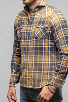 Canazei Western Snap Shirt In Navy Orange - AXEL'S