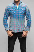 Giannetto Portofino Cascade Western Snap Shirt In Blue Mens - Shirts - Dress