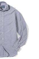 Giannetto Portofino Diago Cotton Gingham Check Shirt In Navy Mens - Shirts - Dress