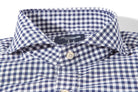 Giannetto Portofino Diago Cotton Gingham Check Shirt In Navy Mens - Shirts - Dress