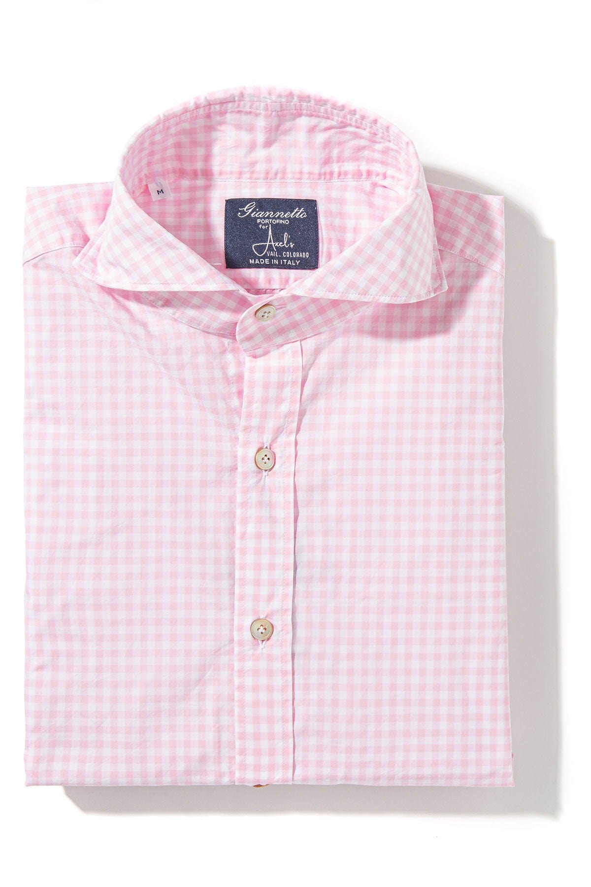 Giannetto Portofino Diago Cotton Gingham Check Shirt In Pink Mens - Shirts - Dress