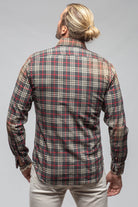 Giannetto Portofino Dreamy Snap Flannel In Grey With Red Window Pane | Mens - Shirts - Dress
