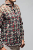 Giannetto Portofino Dreamy Snap Flannel In Grey With Red Window Pane | Mens - Shirts - Dress