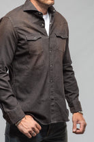 Giannetto Portofino Elias Denim Western Snap Shirt In Black Mens - Shirts - Dress