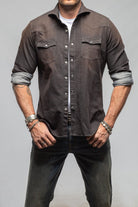 Giannetto Portofino Elias Denim Western Snap Shirt In Black Mens - Shirts - Dress