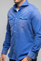 Giannetto Portofino Elias Denim Western Snap Shirt In Blue Mens - Shirts - Dress