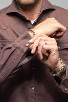 Giannetto Portofino Elias Denim Western Snap Shirt In Brown Mens - Shirts - Dress