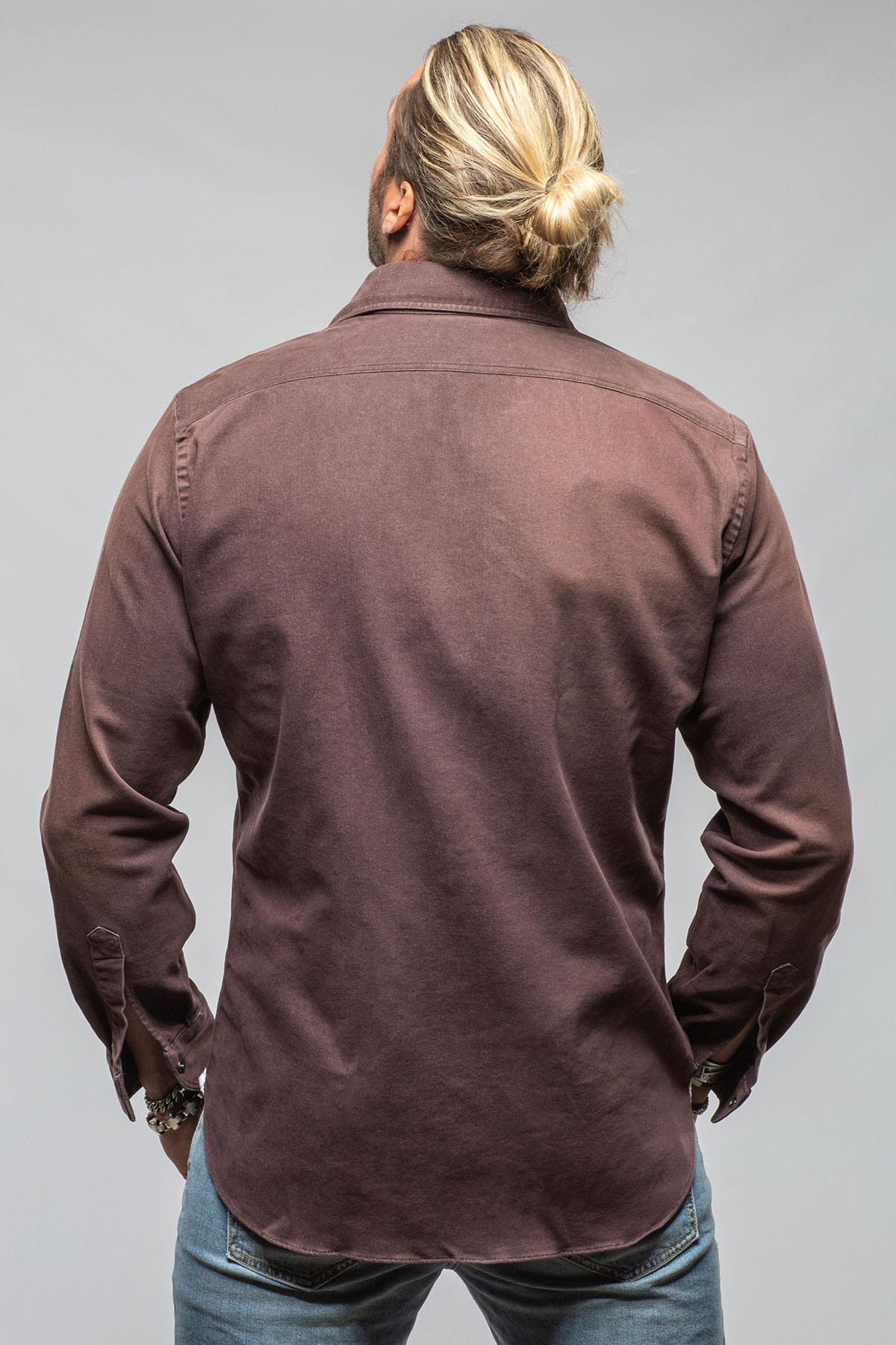 Giannetto Portofino Elias Denim Western Snap Shirt In Brown Mens - Shirts - Dress