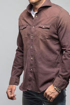Giannetto Portofino Elias Denim Western Snap Shirt In Brown Mens - Shirts - Dress