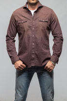 Giannetto Portofino Elias Denim Western Snap Shirt In Brown Mens - Shirts - Dress