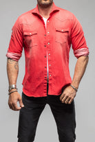 Elias Denim Western Snap Shirt In Red - AXEL'S