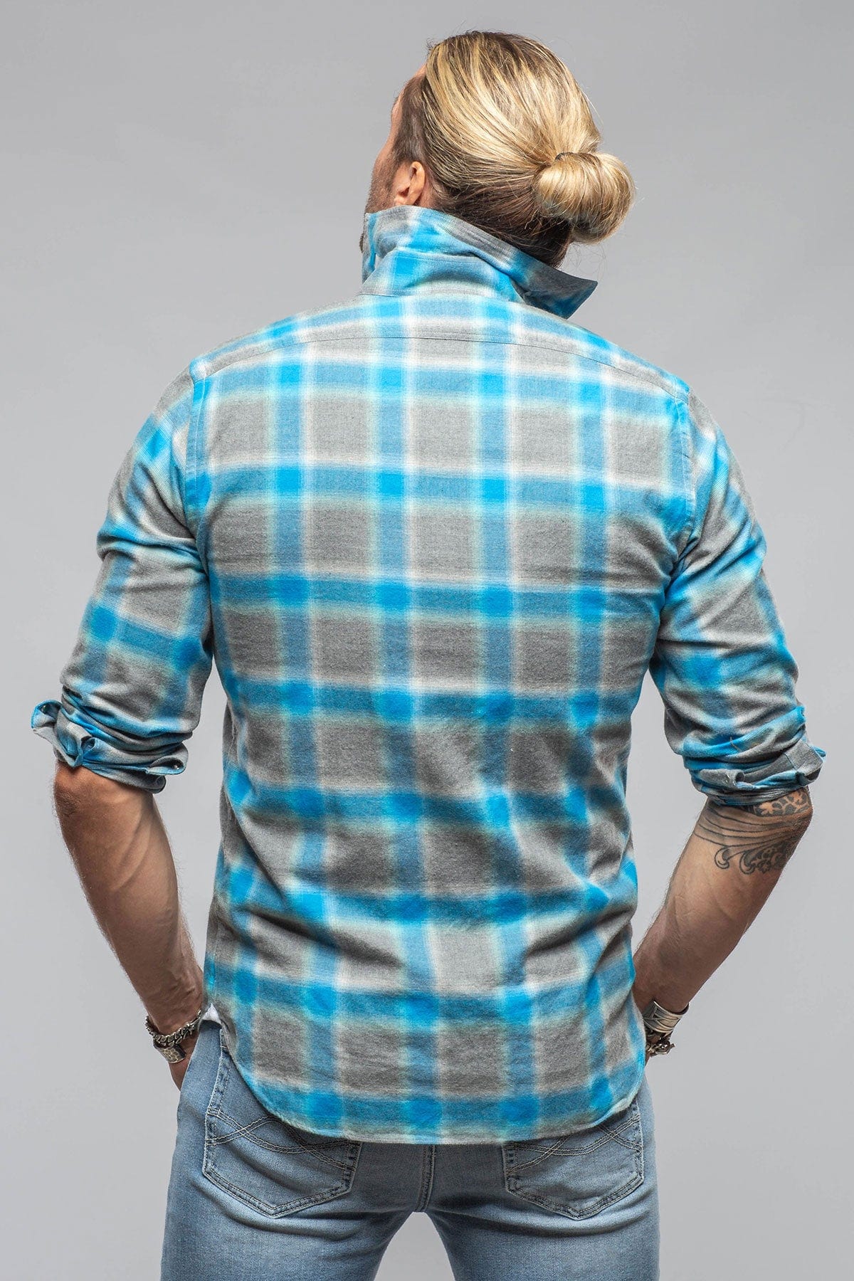 Enchanted Western Cotton Snap In Sprayed Blue - AXEL'S