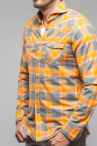 Giannetto Portofino Enchanted Western Cotton Snap In Sprayed Orange | Mens - Shirts - Dress