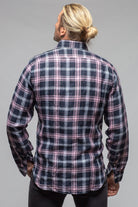 Firenze Linen Snap Shirt In Navy/Pink - AXEL'S