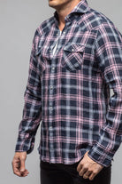 Firenze Linen Snap Shirt In Navy/Pink - AXEL'S