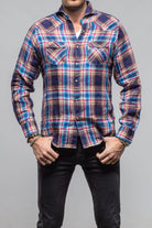 Giannetto Portofino Firenze Snap Shirt in Brown/Navy Mens - Shirts - Dress