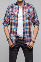 Giannetto Portofino Firenze Snap Shirt in Brown/Navy Mens - Shirts - Dress