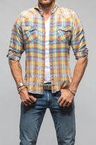 Giannetto Portofino Gardena Western Snap Shirt In Yellow Mens - Shirts - Dress