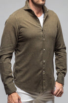 Giannetto Portofino Golden Sand Washed Snap Shirt In Chocolate Mens - Shirts - Dress