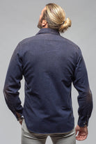 Giannetto Portofino Golden Sand Washed Snap Shirt In Navy Mens - Shirts - Dress