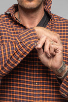 Giannetto Portofino Harmony Check Flannel Shirt In Blue Orange | Mens - Shirts - Dress