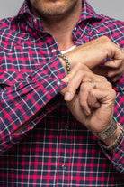 Giannetto Portofino Harmony Check Flannel Shirt In Pink Navy | Mens - Shirts - Dress