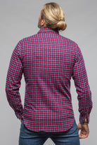Giannetto Portofino Harmony Check Flannel Shirt In Pink Navy | Mens - Shirts - Dress