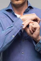 High Water Two Tone Snap Shirt In Purple/Denim - AXEL'S
