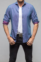 High Water Two Tone Snap Shirt In Purple/Denim - AXEL'S
