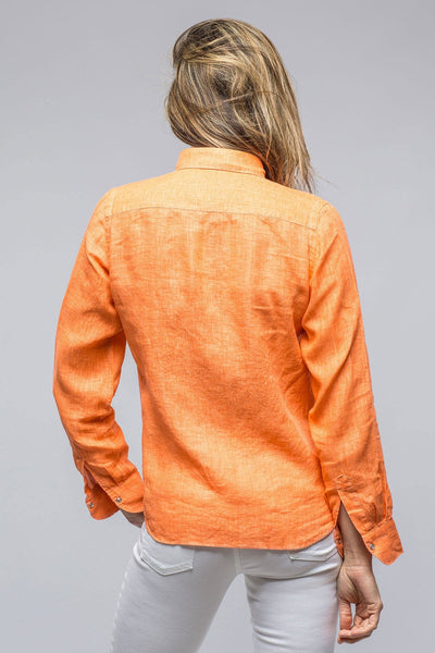 Janie's Soft Touch Linen Shirt In Orange - AXEL'S