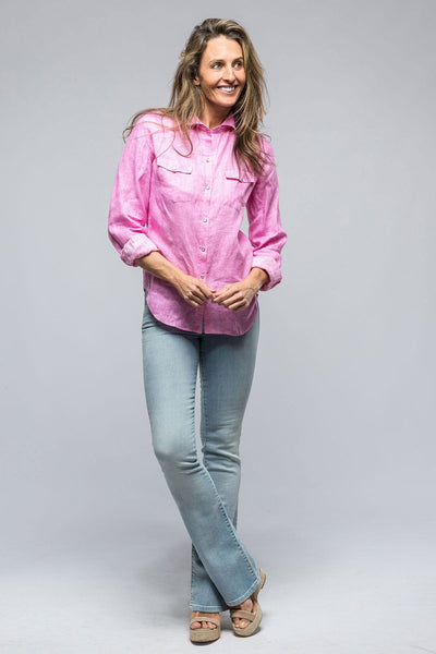 Janie's Soft Touch Linen Shirt In Pink - AXEL'S