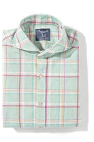 Giannetto Portofino Kirin Cotton Linen Check Shirt In Green Mens - Shirts - Dress