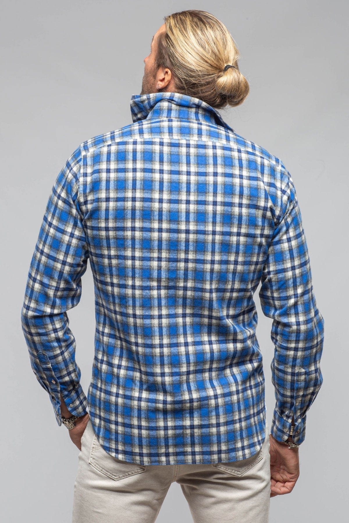 Lagoon Washed Western Check In Blue Black - AXEL'S