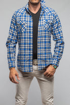 Lagoon Washed Western Check In Blue Black - AXEL'S
