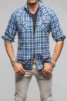 Lagoon Washed Western Check In Blue Black - AXEL'S