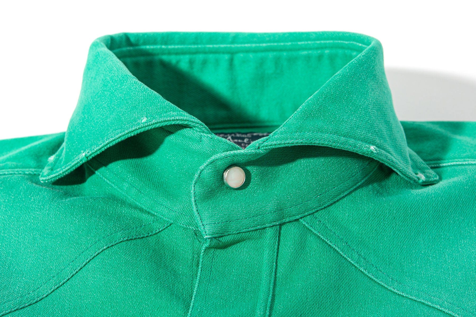 Giannetto Portofino Rebel Western Cotton Stretch Shirt In Green Mens - Shirts - Dress