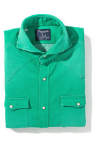 Giannetto Portofino Rebel Western Cotton Stretch Shirt In Green Mens - Shirts - Dress