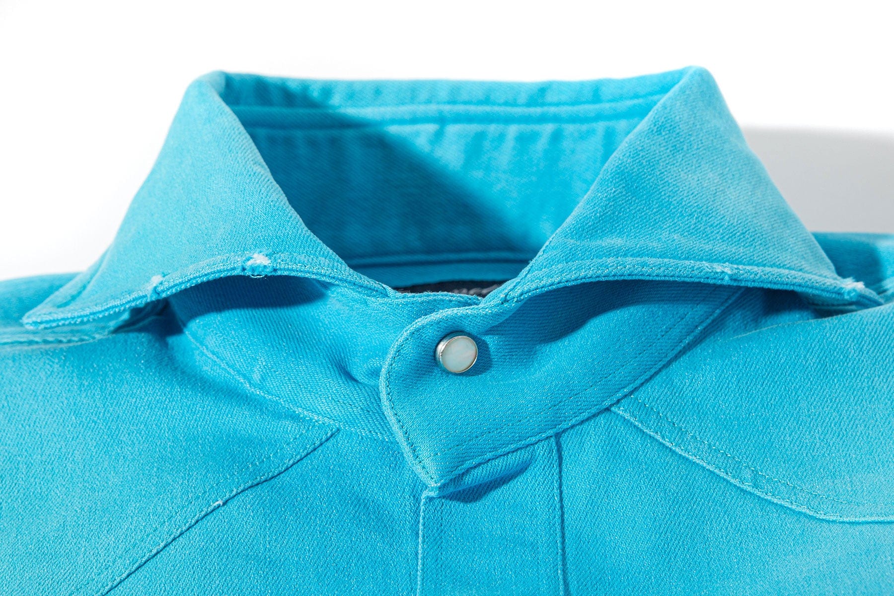 Giannetto Portofino Rebel Western Cotton Stretch Shirt In Lt. Blue Mens - Shirts - Dress
