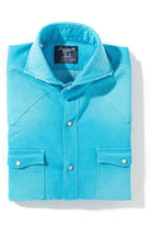 Giannetto Portofino Rebel Western Cotton Stretch Shirt In Lt. Blue Mens - Shirts - Dress