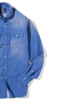 Giannetto Portofino Rebel Western Cotton Stretch Shirt In Sky Blue Mens - Shirts - Dress