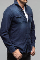 Round Rock Chambray Western Snap Shirt In Dark Blue - AXEL'S