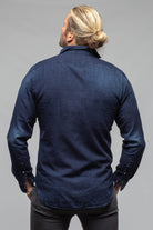 Round Rock Chambray Western Snap Shirt In Dark Blue - AXEL'S