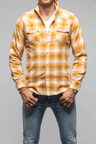 Secluded Washed Western Snap Shirt In Yellow - AXEL'S