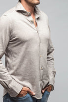 Giannetto Portofino Serenity Cotton Cashmere Jersey In Brown | Mens - Shirts - Dress