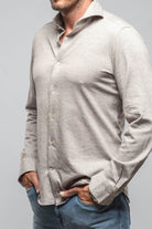 Giannetto Portofino Serenity Cotton Cashmere Jersey In Brown | Mens - Shirts - Dress