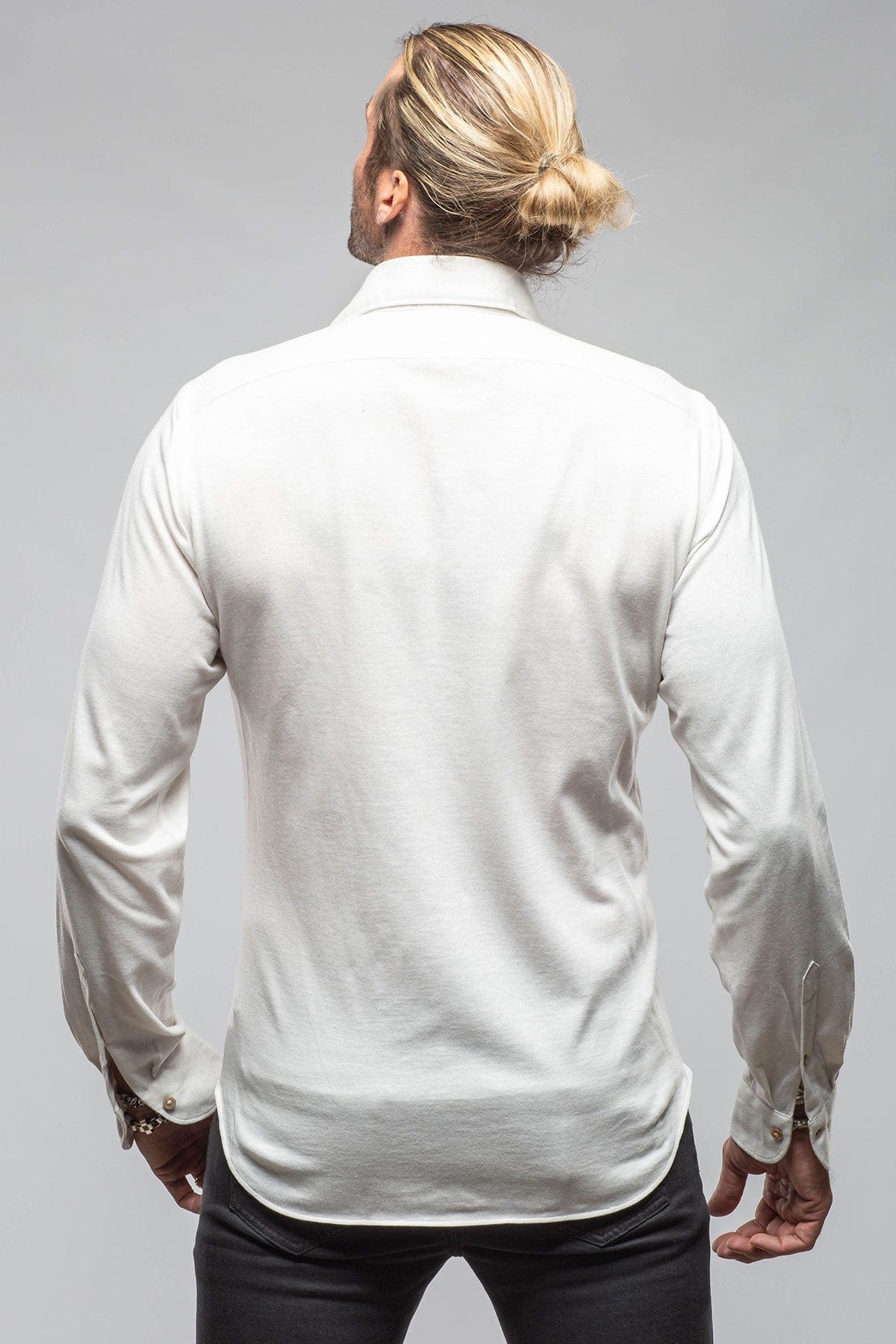 Giannetto Portofino Serenity Cotton Cashmere Jersey In Cream | Mens - Shirts - Dress