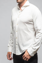 Giannetto Portofino Serenity Cotton Cashmere Jersey In Cream | Mens - Shirts - Dress