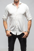Giannetto Portofino Serenity Cotton Cashmere Jersey In Cream | Mens - Shirts - Dress