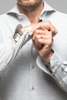 Giannetto Portofino Serenity Cotton Cashmere Jersey In Grey | Mens - Shirts - Dress
