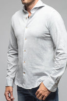 Giannetto Portofino Serenity Cotton Cashmere Jersey In Grey | Mens - Shirts - Dress